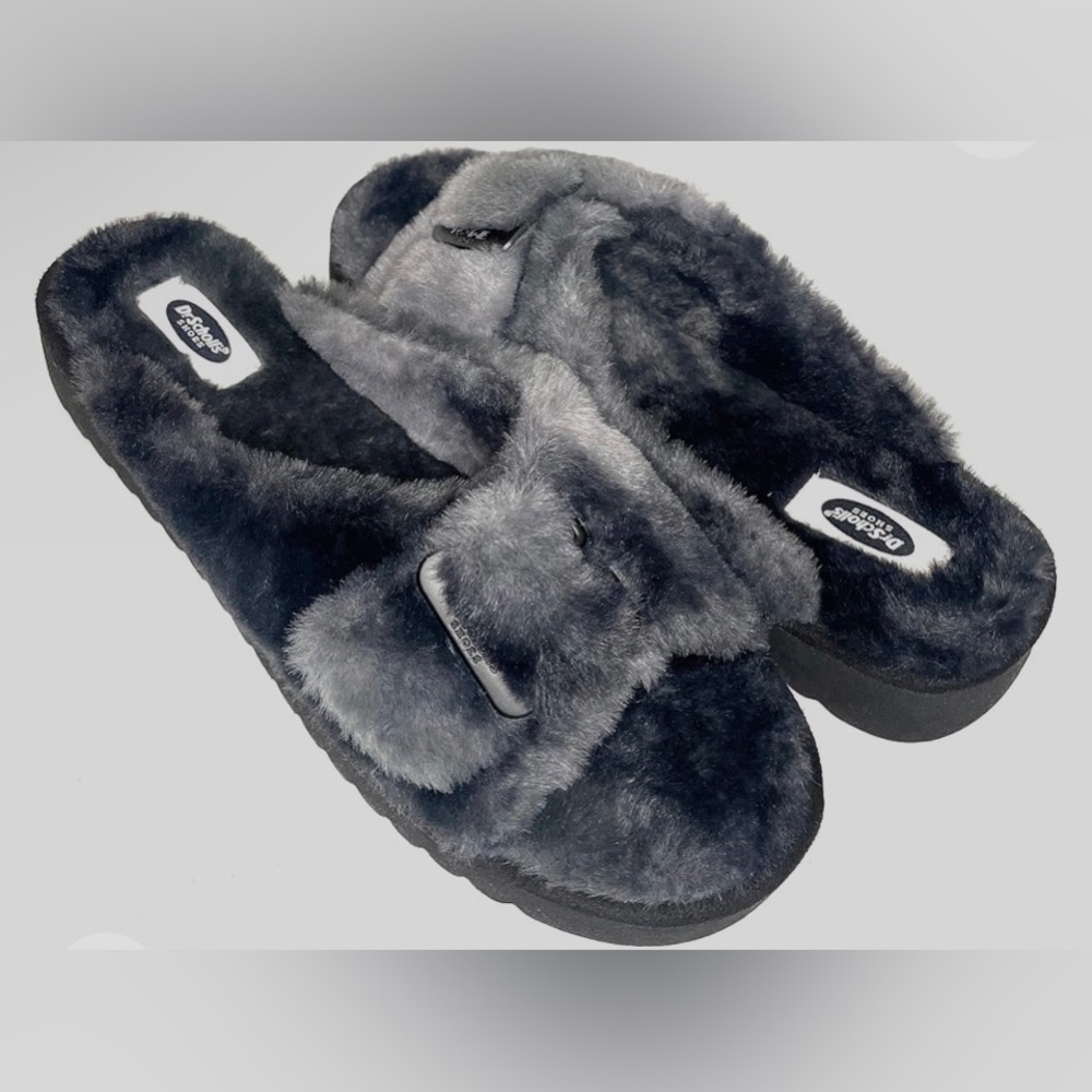 DR Scholls staycay OG faux fur slip ons slides or slippers NEW sz 9 RE $60 SALE